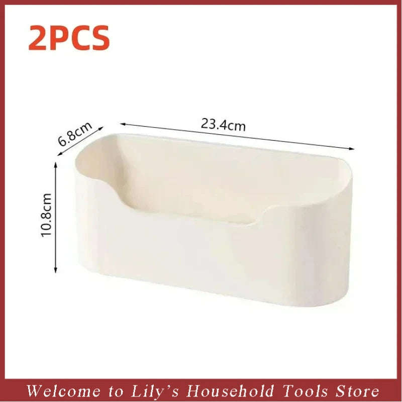 Wall-Mounted Adhesive Cabinet Storage Rack – Under Sink Bathroom Organizer