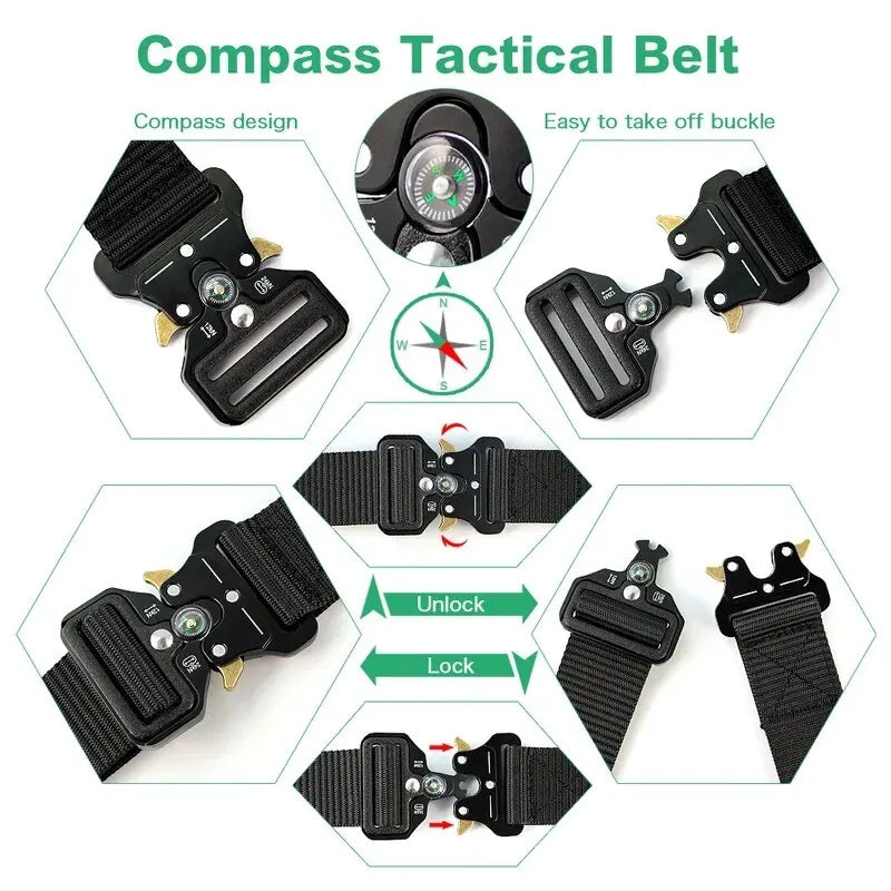 Men's Outdoor Tactical Compass Belt