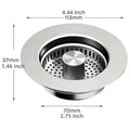 3-in-1 Stainless Steel Pop-Up Sink Strainer