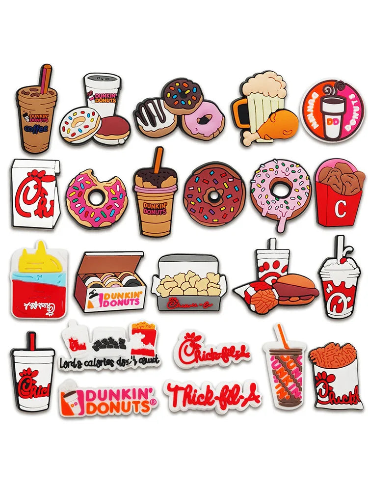 Cute Food & Cartoon Shoe Charms (23-Pack)