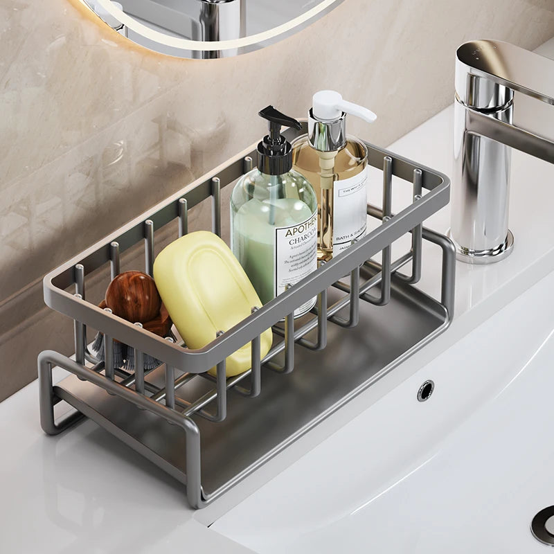 Stainless Steel Sink Drain Rack – Sponge & Dishcloth Storage