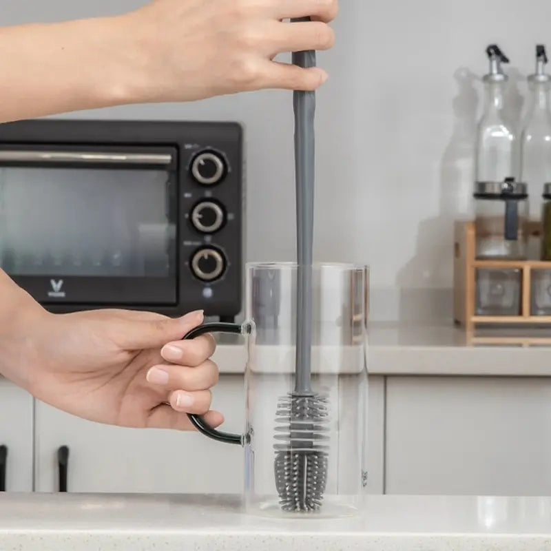 Long-Handle Silicone Bottle Cleaning Brush
