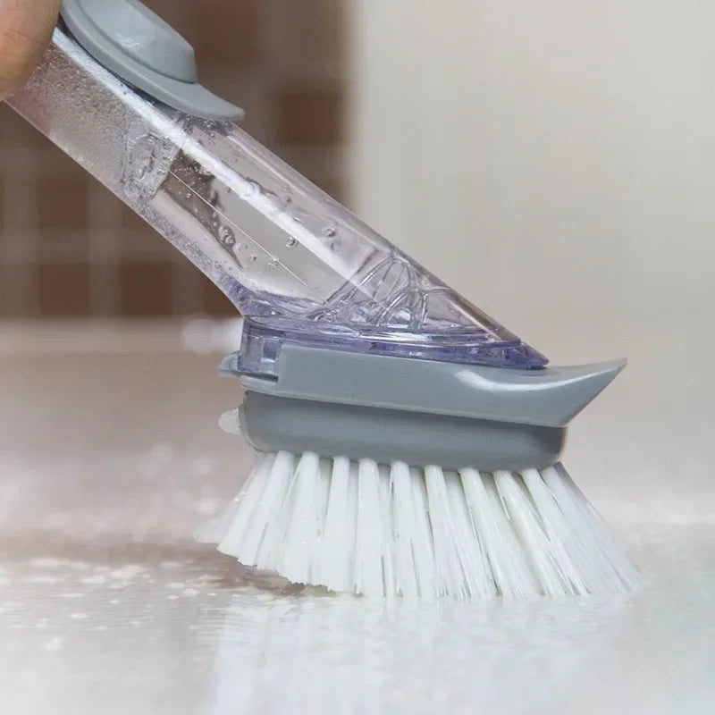 2-in-1 Long Handle Dish Brush with Soap Dispenser – Kitchen Cleaning Tool