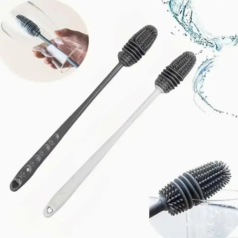 Long-Handle Silicone Bottle Cleaning Brush