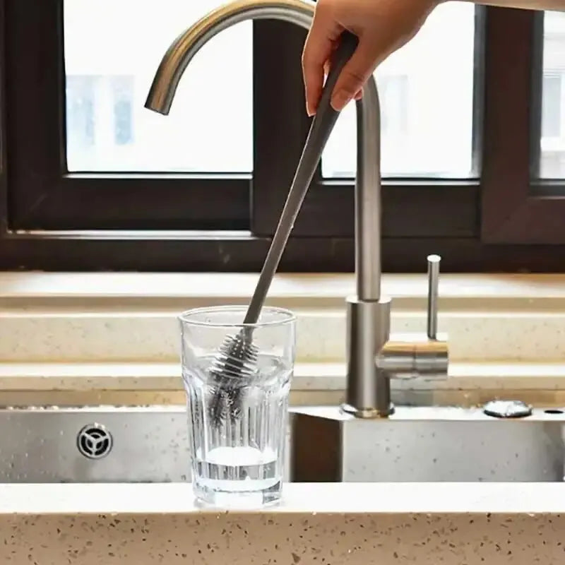 Long-Handle Silicone Bottle Cleaning Brush