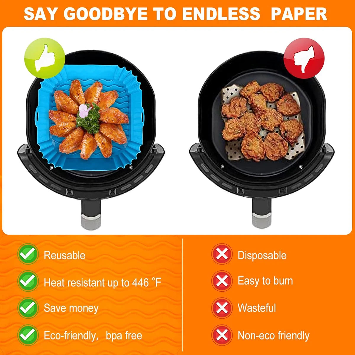 Silicone Air Fryer Liner Basket