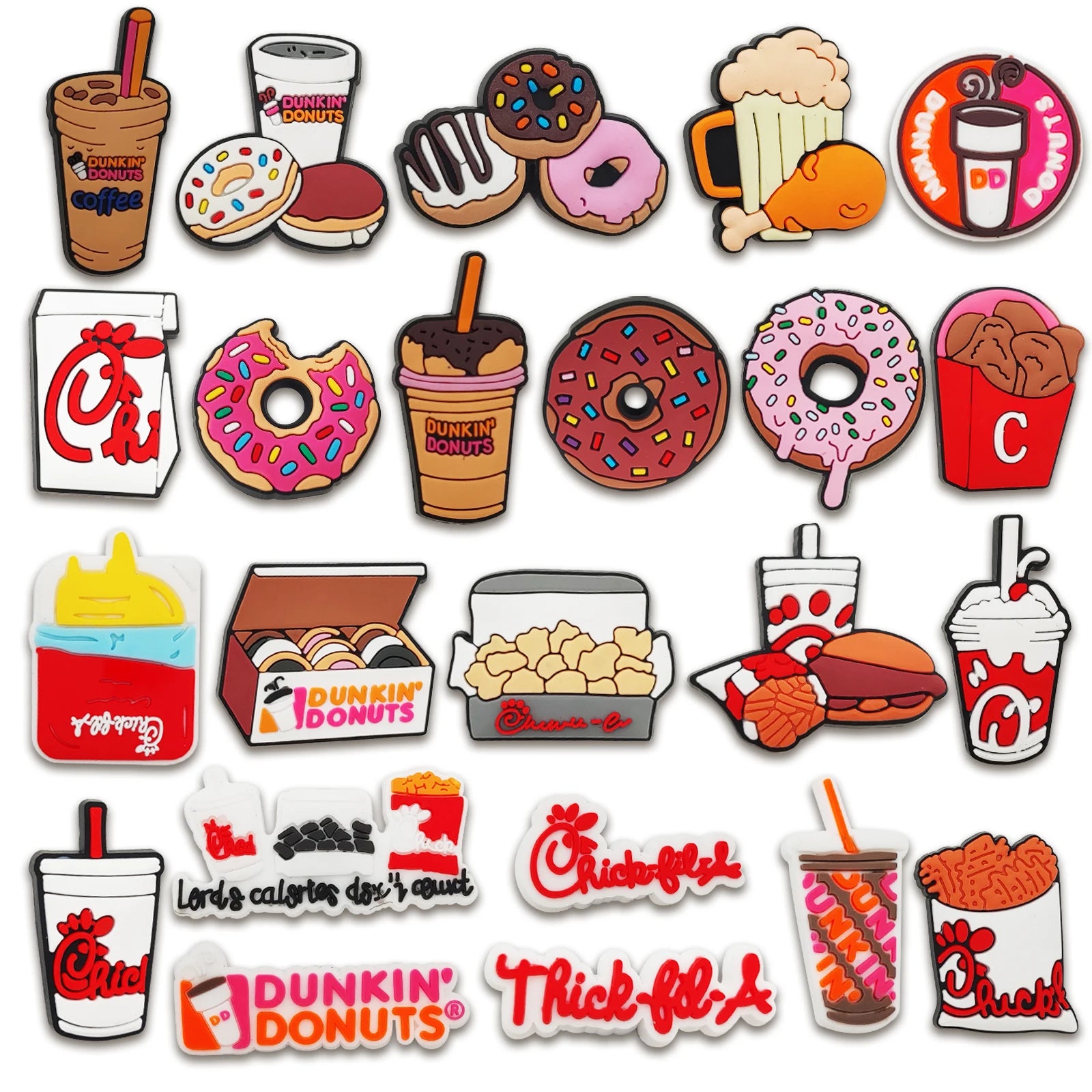Cute Food & Cartoon Shoe Charms (23-Pack)