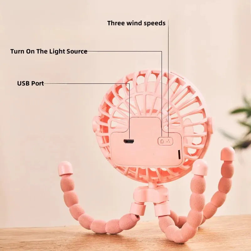 Portable Multi-Function USB Desk Fan