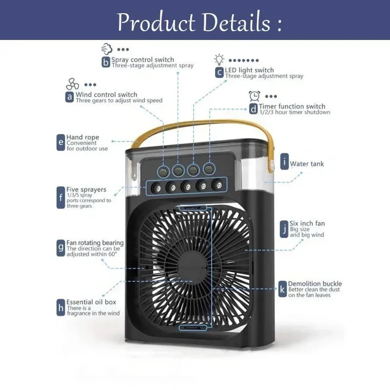 3-in-1 Mini Air Cooler Fan