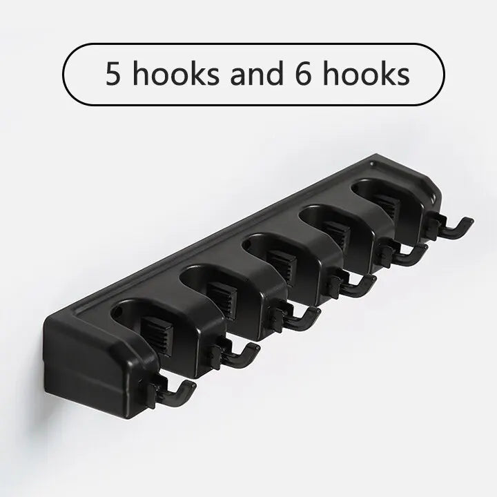 Wall-Mounted Multi-Position Mop & Broom Holder