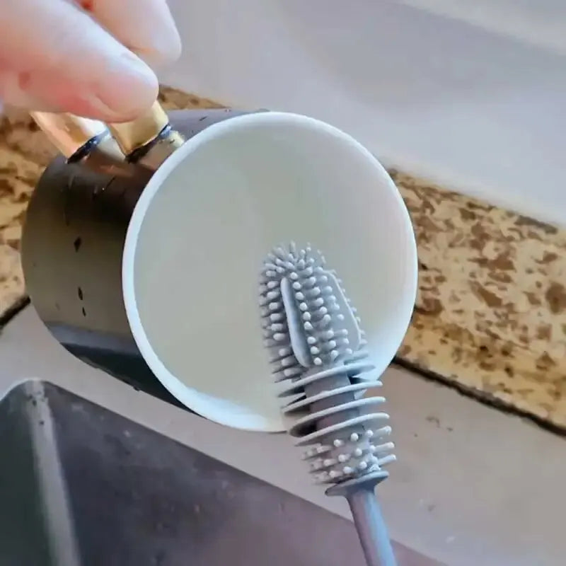 Long-Handle Silicone Bottle Cleaning Brush