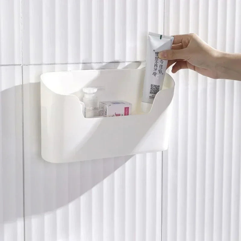 Wall-Mounted Adhesive Cabinet Storage Rack – Under Sink Bathroom Organizer
