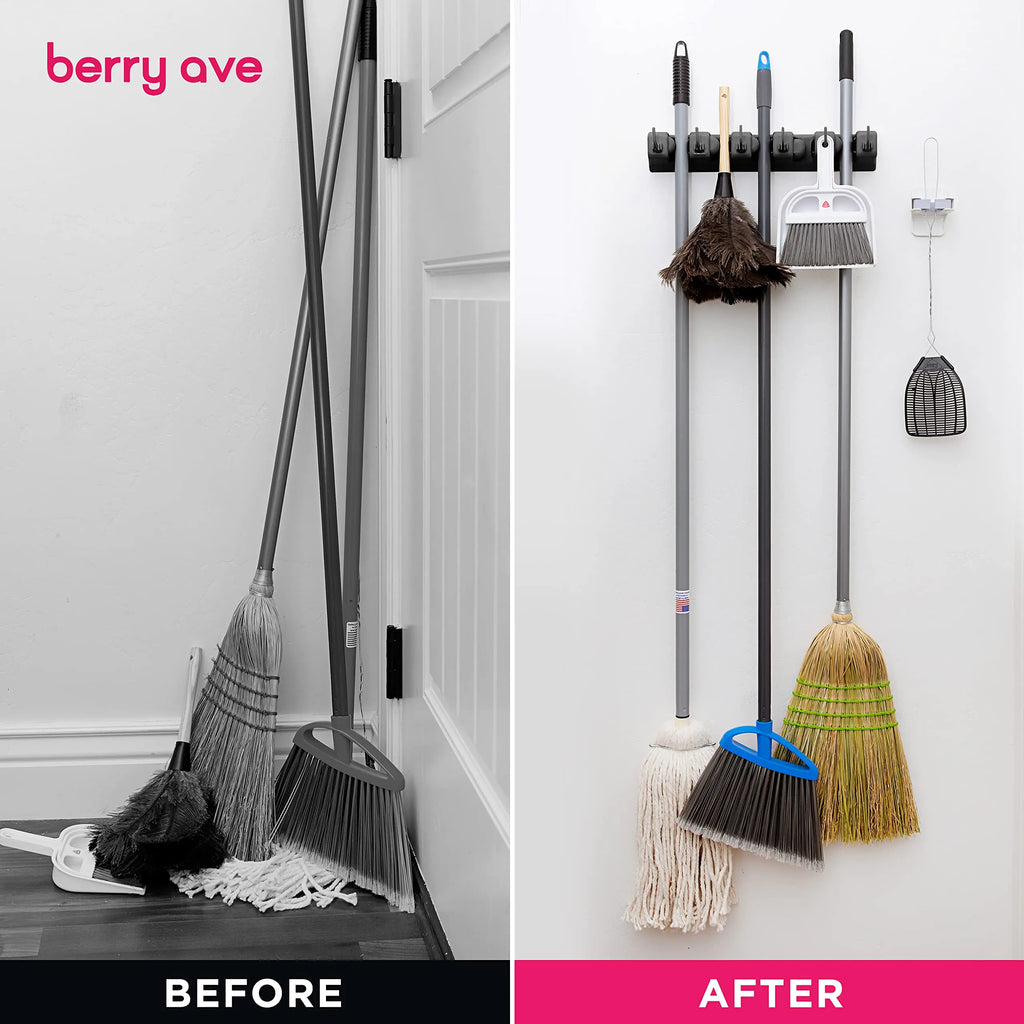 Wall-Mounted Multi-Position Mop & Broom Holder