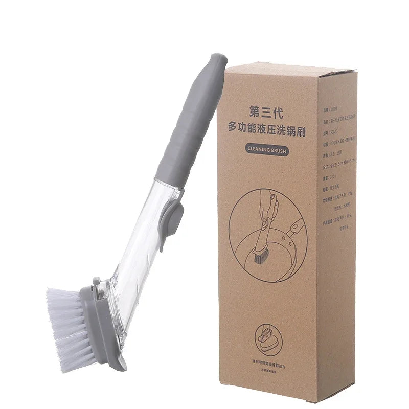 2-in-1 Long Handle Dish Brush with Soap Dispenser – Kitchen Cleaning Tool
