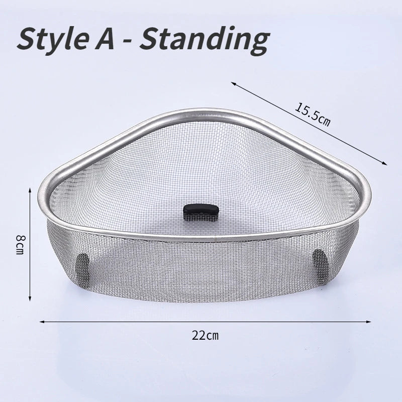 Stainless Steel Triangle Sink Drain Basket – Food & Vegetable Filter