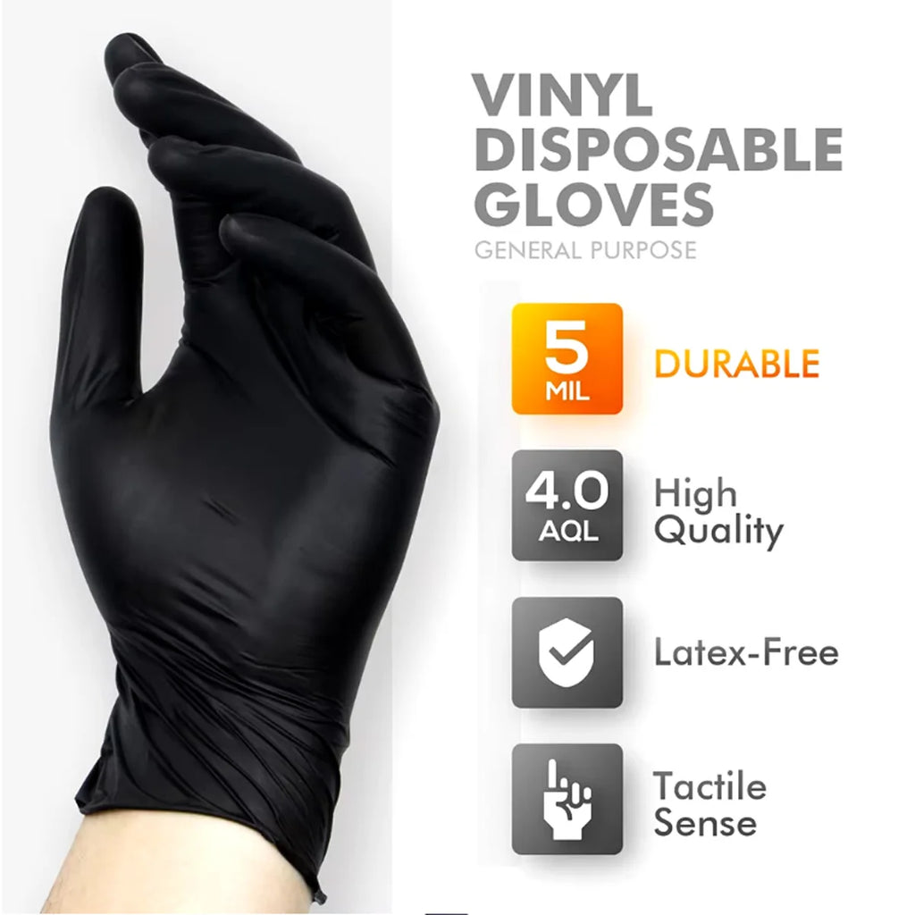 Disposable Black Nitrile Gloves (Multi-Pack)