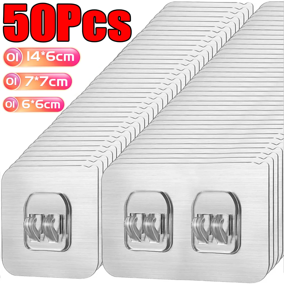 Transparent Self-Adhesive Wall Hooks (Multi-Pack)